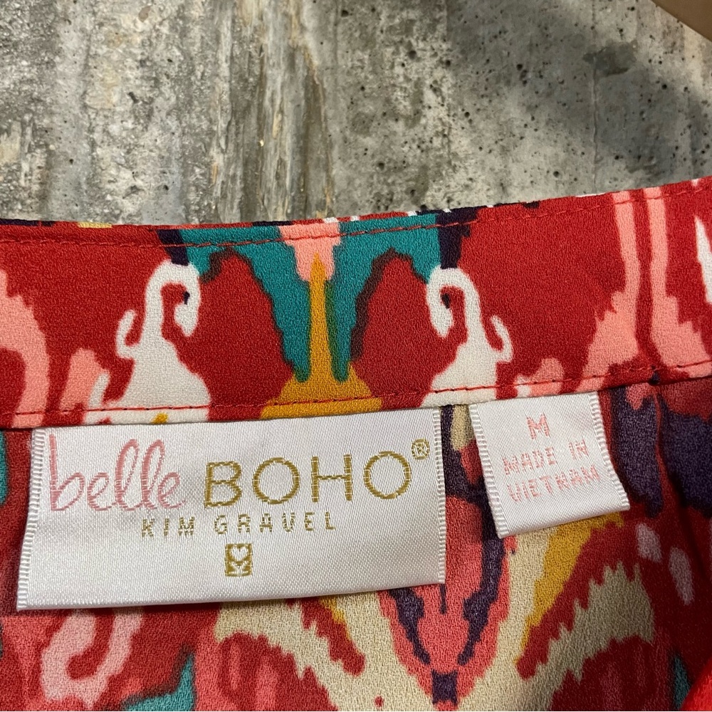 BELLE BOHO BY KIM GRAVEL Women's Find Your Fire Boho Blouse Size M Spice Sleeve - Picture 3 of 7